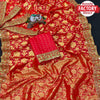 Beautiful Red Pure Banarasi Silk Saree