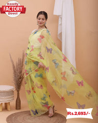 Pure Organza Saree with Handwork