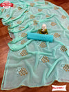 Chiffon Silk Embroidered Partywear Saree