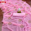 Chiffon Silk Embroidered Partywear Saree