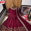 Maroon Embroidered Gown with Dupatta