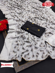 Heavy Chinnon Silk Partywear Saree