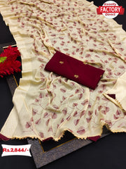 Heavy Chinnon Silk Partywear Saree