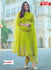 Neon Green Embroidered Gown with Pant and Dupatta