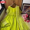 Neon Green Embroidered Gown with Pant and Dupatta