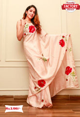 Designer Satin Silk Hand-work Partywear Saree