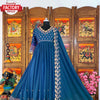 Light Blue Partywear Gown With Dupatta