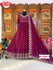 Crimson Partywear Gown With Dupatta