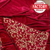 Red Pure Velvet Saree with Embroidered Blouse