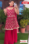 Hot Pink Peplum Kurtha Sharara Set