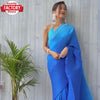 Multishaded Blue Trending Crush Saree