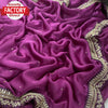 Wine Embroidered Partywear Saree
