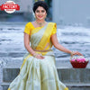 Offwhite and Yellow Banarasi Silk Saree