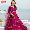 Magenta Wide Flared Partywear Gown