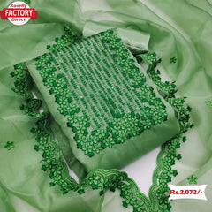 Light Green Organza Designer Kurtha Suruwal Piece