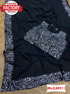 Sequence Border Saree with Velvet Sequence Blouse