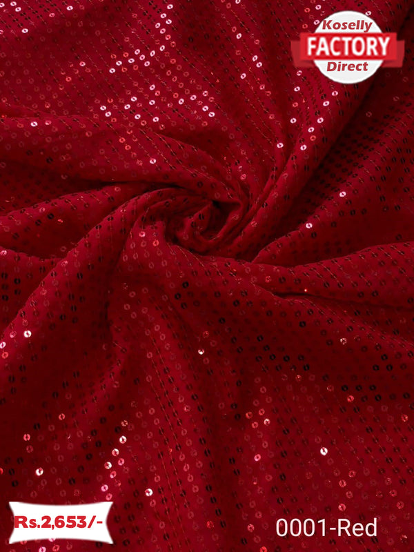Red Sequins Partywear Saree