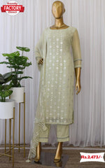 Celery Green Kurtha Palazzo Dupatta Set