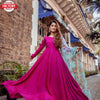 Pink Rayon Gown With Organza Dupatta
