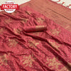 Brick Red Pure Silk Golden Zari Saree
