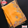 Yellow Organza Silk Saree with Multi-embroidery