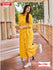 Yellow Collared Long Kurthi Top