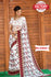 Heavy Embroidered White and Red Saree with Embroidered Blouse