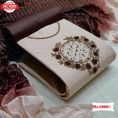 Slub Cotton Designer Kurtha Suruwal Piece