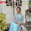 Sky Blue Designer Long Kurtha Pant Dupatta Set