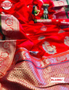 Red Soft Banarasi Silk Saree