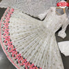 White Heavy Embroidered Gown with Dupatta