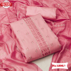 Pink Embroidered Kurtha Suruwal Piece