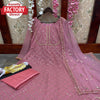 Muted Pink Embroidered Anarkali Gown with Fancy Dupatta