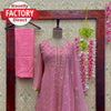 Muted Pink Embroidered Anarkali Gown with Fancy Dupatta
