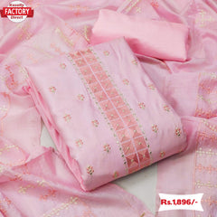 Light Pink Embroidered Kurtha Suruwal Piece