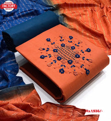 Orange Embroidered Kurtha Suruwal Piece