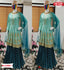 Sea Blue Embroidered Kurtha Sharara Dress