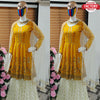 Yellow Embroidered Kurtha Sharara Dress