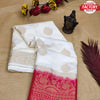 White Pure Dola Silk Banarasi Saree