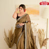 Nugget Gold Organza Silk Partywear Saree With Readymade Blouse