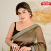 Nugget Gold Organza Silk Partywear Saree With Readymade Blouse