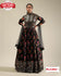 Black Floral Printed Embroidered Gown with Dupatta