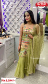 Neon Green Designer Kurtha Sharara Dupatta Set