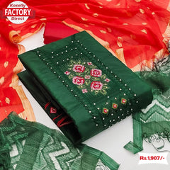 Green Embroidered Kurtha Suruwal Piece