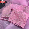 Pink Designer Pure Organza Bollywood Partywear Saree With Readymade Blouse