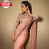 Peach Designer Pure Organza Bollywood Partywear Saree With Readymade Blouse