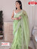 Light Green Partywear Organza Saree