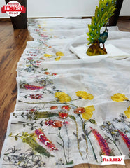 Designer White Handworked Organza Saree