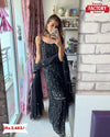 Black Embroidered Kurtha Sharara Dupatta Set