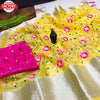 Pure Organza Embroidered Saree With Jacquard Border